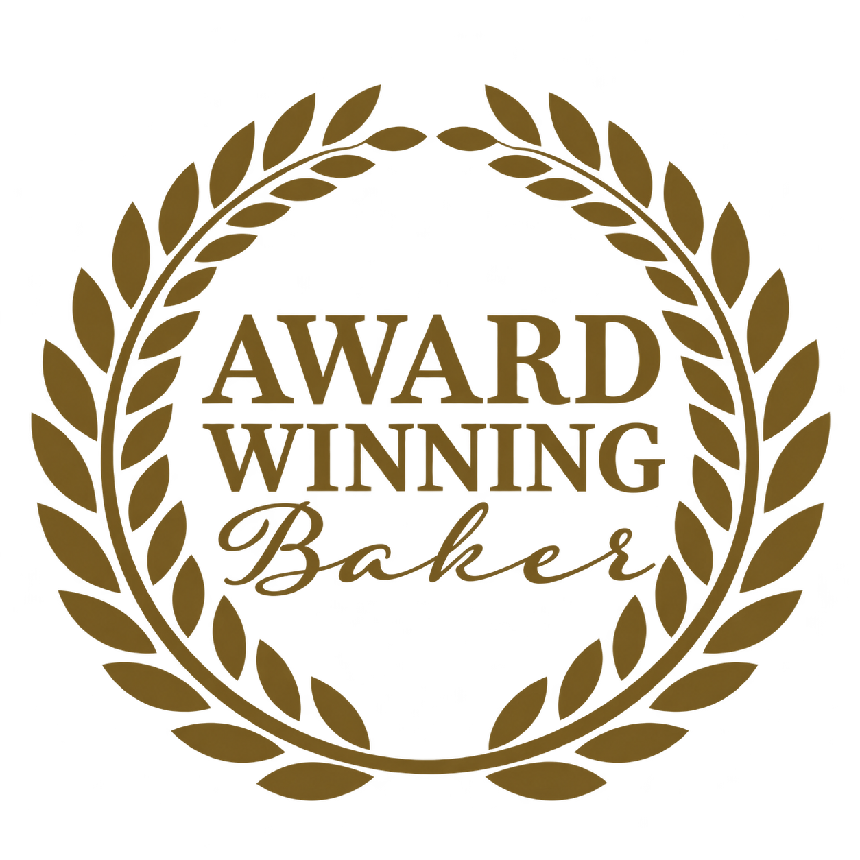 Award Winning Baker gold laurel logo